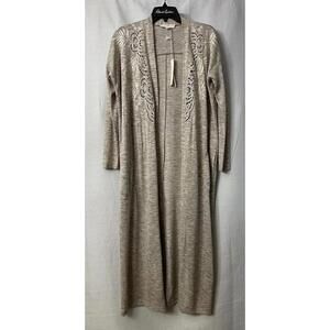 NWT Love Stitch Womens‎ Long Sleeve Open Front Full Length Top Jacket Size Small